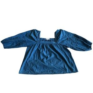 Madewell Square Neck Denim Top